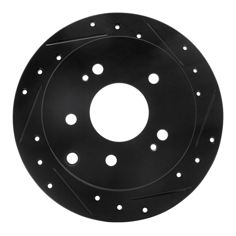 Mitsubishi Eclipse Brake Rotor (1) - Rear Right - R1 Concepts - Drilled & Slotted - Black - `04-`12
